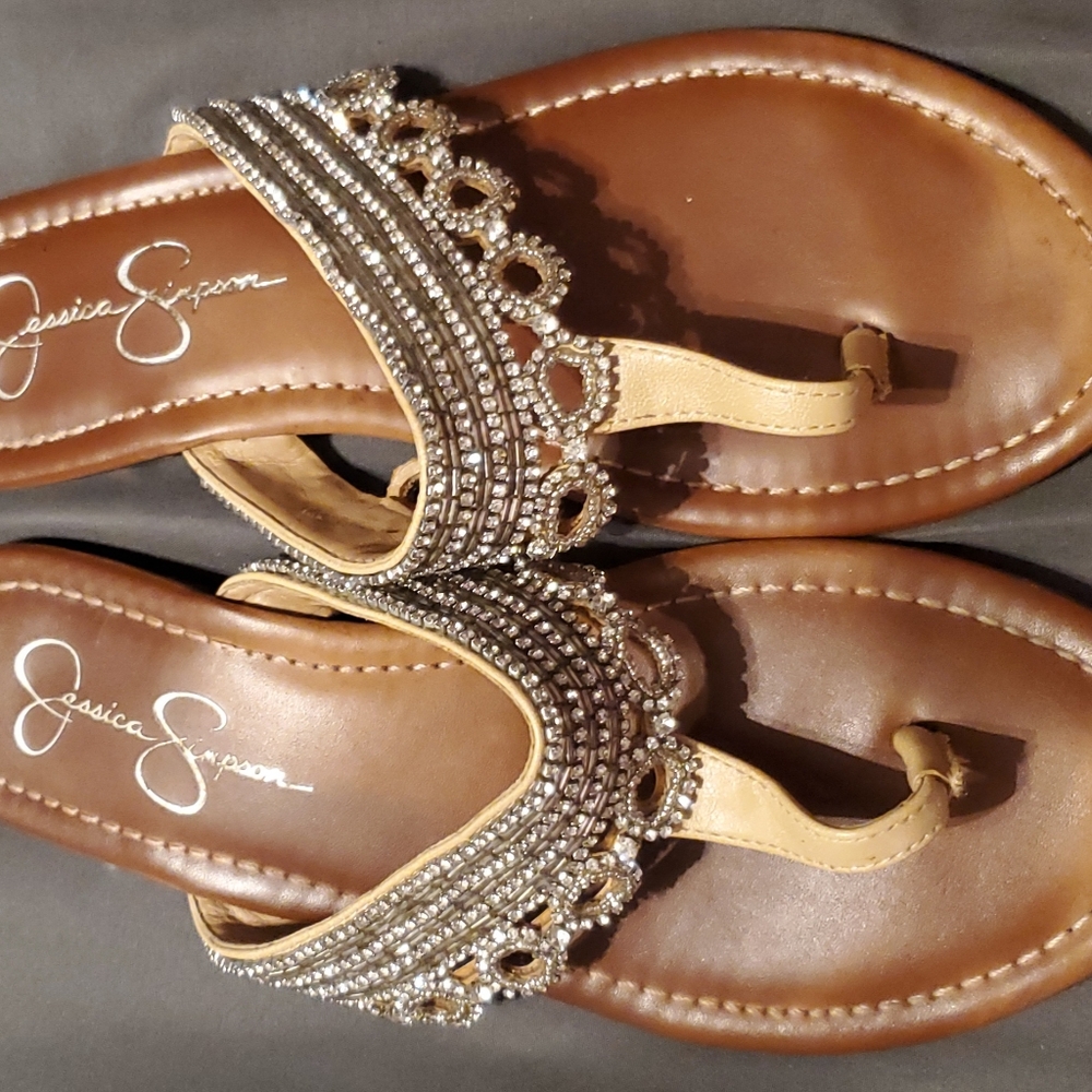 Jessica Simpson Rhinestone Embellished Sandals Size 8